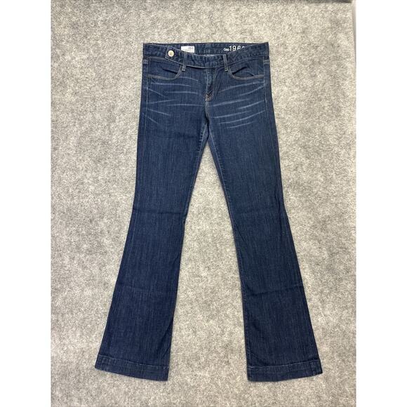 Gap 1969 Sexy Boot Women's Boot Cut Jeans Size 28 / 6 Blue Dark Wash Denim - Picture 1 of 14